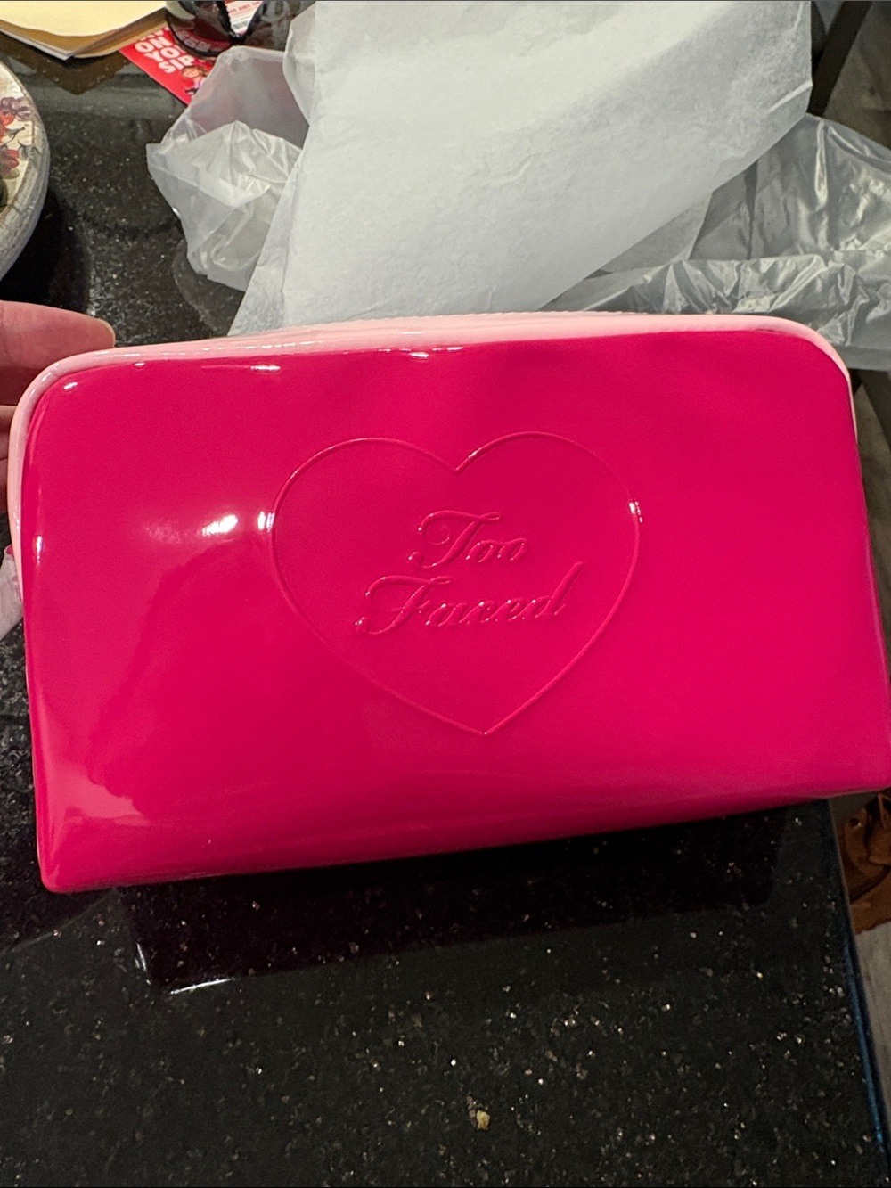 Too Faced Pink Cosmetic Makeup Pouch